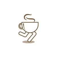 Coffee run Logo Design Vector illustration