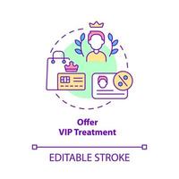 Offer vip treatment concept icon. Exclusive membership. Customer service abstract idea thin line illustration. Isolated outline drawing. Editable stroke. vector