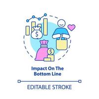 Impact on bottom line concept icon. Final income. Customer service benefits abstract idea thin line illustration. Isolated outline drawing. Editable stroke. vector