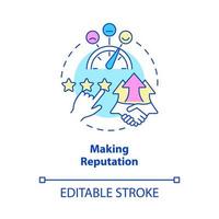 Making reputation concept icon. Customer service benefits abstract idea thin line illustration. Isolated outline drawing. Editable stroke.