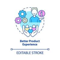 Better product experience concept icon. Customer service benefits abstract idea thin line illustration. Isolated outline drawing. Editable stroke.