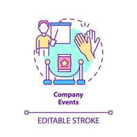 Company events concept icon. Conference and meeting. Customer touchpoints abstract idea thin line illustration. Isolated outline drawing. Editable stroke. vector