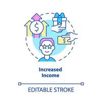 Increased income concept icon. Satisfied client. Customer service benefits abstract idea thin line illustration. Isolated outline drawing. Editable stroke. vector