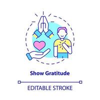 Show gratitude concept icon. Be thankful. Customer service abstract idea thin line illustration. Isolated outline drawing. Editable stroke. vector