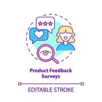 Product feedback survey concept icon. Customer touchpoint abstract idea thin line illustration. Isolated outline drawing. Editable stroke. vector