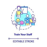 Train your staff concept icon. Courses for personnel. Customer service abstract idea thin line illustration. Isolated outline drawing. Editable stroke. vector