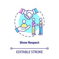 Show respect concept icon. Appreciation and esteem. Customer service abstract idea thin line illustration. Isolated outline drawing. Editable stroke. vector