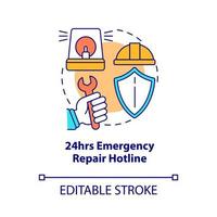 Emergency repair hotline concept icon. Service for tenants comfort abstract idea thin line illustration. Isolated outline drawing. Editable stroke. vector