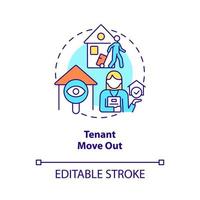 Tenant move out concept icon. Property management operations abstract idea thin line illustration. Isolated outline drawing. Editable stroke. vector