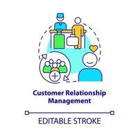 Customer relationship management concept icon. Property using regulation abstract idea thin line illustration. Isolated outline drawing. Editable stroke. vector