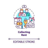 Collecting rent concept icon. Regular payments for rental estate abstract idea thin line illustration. Isolated outline drawing. Editable stroke. vector