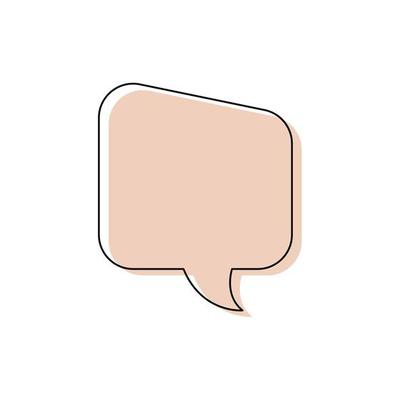 Modern speech bubble frame for comic text isolated white background. Empty outline bubble for speech text. Dialog empty cloud, cartoon box.