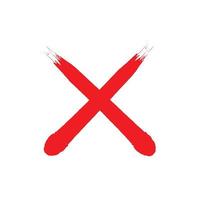 paintbrush letter X. Red cross sign vector