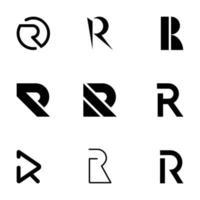 conjunto de diseño de vector de logotipo de letra r de monograma