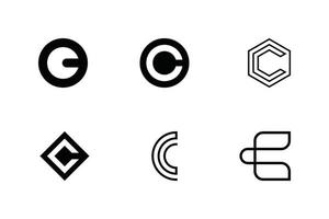 set of monogram letter c logo vector design