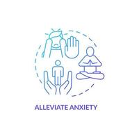 Alleviate anxiety blue gradient concept icon. Overcome anxiety attack abstract idea thin line illustration. Emotional support. Isolated outline drawing vector