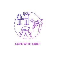 Cope with grief purple gradient concept icon. Grief-related depression treatment abstract idea thin line illustration. Isolated outline drawing vector