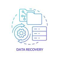 Data recovery blue gradient concept icon. Salvaging deleted and loss information. Repair abstract idea thin line illustration. Isolated outline drawing