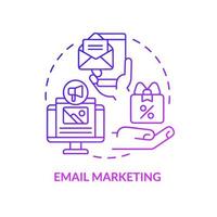 Email marketing purple gradient concept icon. Advertising campaign to involve customers abstract idea thin line illustration. Isolated outline drawing. vector