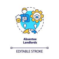 Absentee landlords concept icon. Property manager customers abstract idea thin line illustration. Isolated outline drawing. Editable stroke. vector