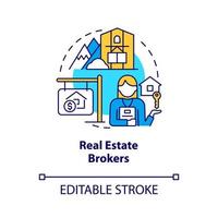 Real estate brokers concept icon. Property manager customers abstract idea thin line illustration. Isolated outline drawing. Editable stroke.