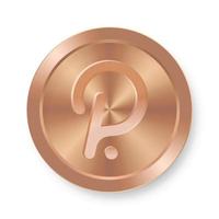 Bronze coin of Polkadot Concept of internet cryptocurrency