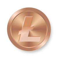 Bronze coin of Litecoin Concept of internet web cryptocurrency vector