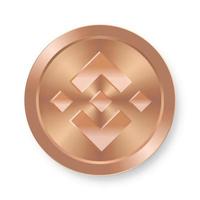 Bronze coin of Binance Concept of internet web cryptocurrency vector