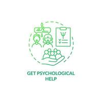 Get psychological help green gradient concept icon. Support group abstract idea thin line illustration. Mental assistance. Isolated outline drawing vector