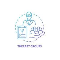 Therapy groups blue gradient concept icon. Developing socialization skills abstract idea thin line illustration. Psychotherapy. Isolated outline drawing vector