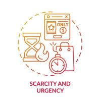 Scarcity and urgency red gradient concept icon. Hot time limited offer. Digital marketing abstract idea thin line illustration. Isolated outline drawing. vector