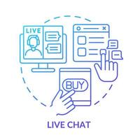 Live chat blue gradient concept icon. Customer support service. Digital marketing strategy abstract idea thin line illustration. Isolated outline drawing. vector