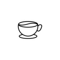Minimal Coffee cup logo with coffee bean. vector art illustration