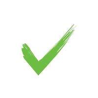 paintbrush green check mark icon. Tick symbol in green color vector