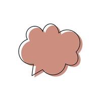 Modern speech bubble frame for comic text isolated white background. Empty outline bubble for speech text. Dialog empty cloud, cartoon box. vector