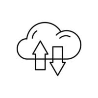 Upload vector icon, cloud storage symbol. Modern, simple flat vector illustration for web site or mobile app