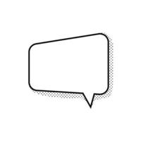 speech bubble frame for comic text isolated white background. Empty outline bubble for speech text. Dialog empty cloud, cartoon box. vector