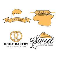 Vintage Retro Bakery, Cupcakes, and deserts Logo Badges And Labels Stock Vector with a little modern touch