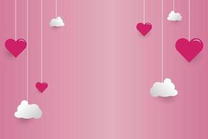 fondo rosa de corazones fondo rosa con corazón para símbolos vectoriales de amor para mujeres felices, madre, día de san valentín, diseño de tarjetas de felicitación de cumpleaños. vector