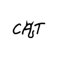 diseño de logotipo de gato de letra plana. ilustración de arte vectorial vector