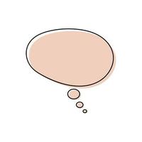 Modern speech bubble frame for comic text isolated white background. Empty outline bubble for speech text. Dialog empty cloud, cartoon box.