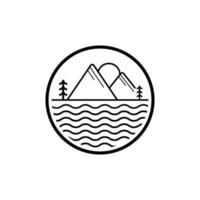 Mountain Logo Design. Good for outdoor adventure, hiking, and travel. Vector art illustration