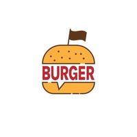 Ilustración de arte vectorial del logotipo de la hamburguesa moderna. signo de hamburguesa vector