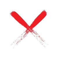 grunge red cross on white background vector
