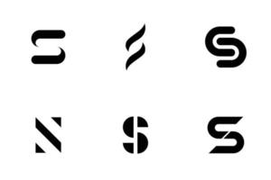 set of monogram letter s logo vector design
