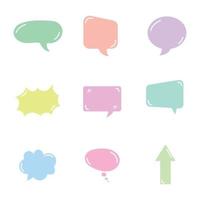 set of cute speech bubbles vector design