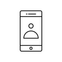 Smartphone icon with a person symbol on the screen vector