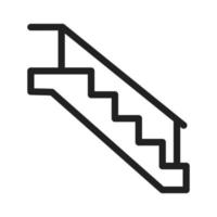 icono de línea de escalera vector