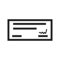 Cheque Line Icon vector