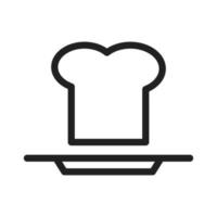 icono de línea de plato y sombrero de chef vector